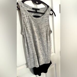BCBG High-low gray and black sleeveless top.